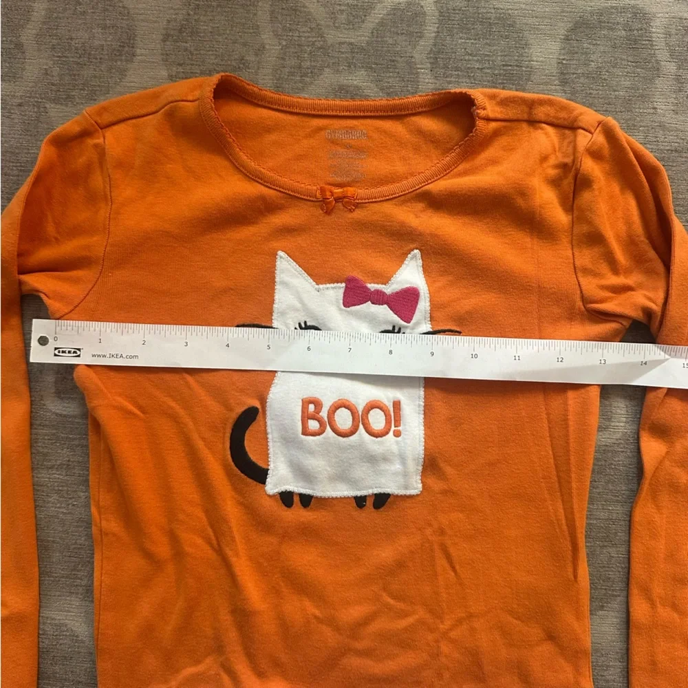 Gymboree Orange & White Halloween Cat Pajama Set